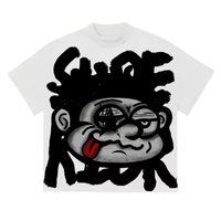 American Retro Big Face Pattern Cotton T-shirt Casual T-shirt Printed Men and Women Y2K Oversized T-shirt Street Wear