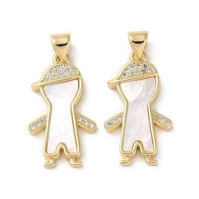 Brass Micro Pave Clear Cubic Zirconia Pendants