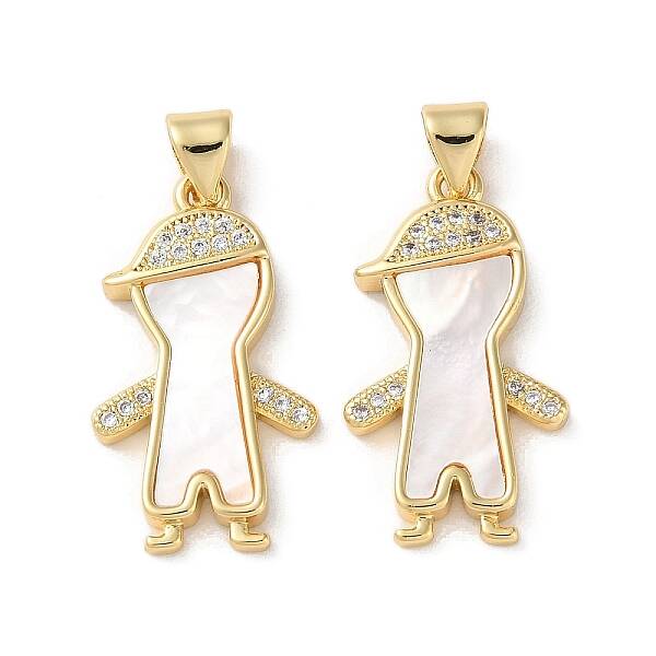 Brass Micro Pave Clear Cubic Zirconia Pendants
