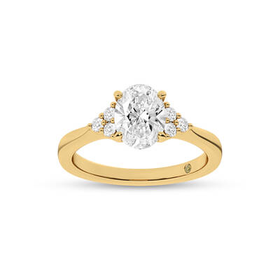 Eldra Illusion Trilliant Oval Lab Grown Diamond Engagement Ring | 18K Yellow Gold 4 1/3 CT. TW.