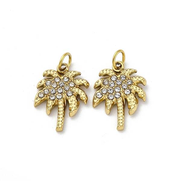 304 Stainless Steel Crystal Rhinestone Pendants