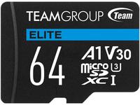 Team Group 64GB Elite microSDXC UHS-I U3, V30, A1, 4K UHD Micro SD Card with SD Adapter, Speed Up to 100MB/s (TEAUSDX64GIV30A...