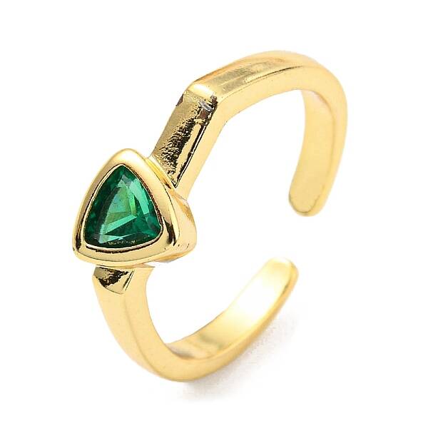 Cubic Zirconia Triangle Open Cuff Rings