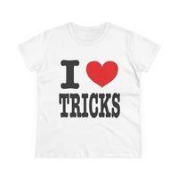 I Love Tricks Tee, y2k Fun Women's Cotton T-Shirt, Stylish Graphic Tee, Perfect for Trick Lovers, Gift for Friends Casual Com...