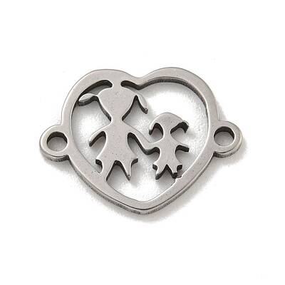 Mother's Day 201 Stainless Steel Hollow Connector Charms