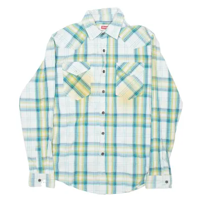 WRANGLER Mens Shirt Green Check Long Sleeve S