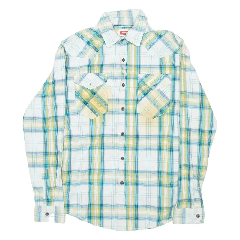 WRANGLER Mens Shirt Green Check Long Sleeve S