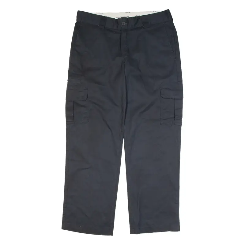 DICKIES Cargo Style Workwear Mens Trousers Black Regular Straight W34 L31
