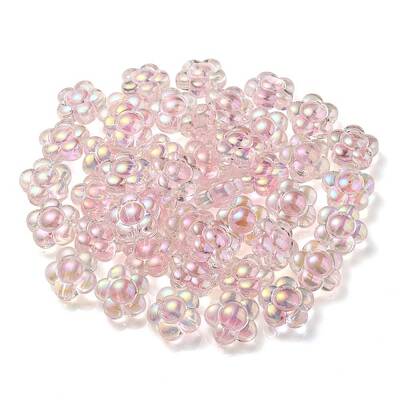 UV Plating Rainbow Iridescent Transparent Acrylic Beads