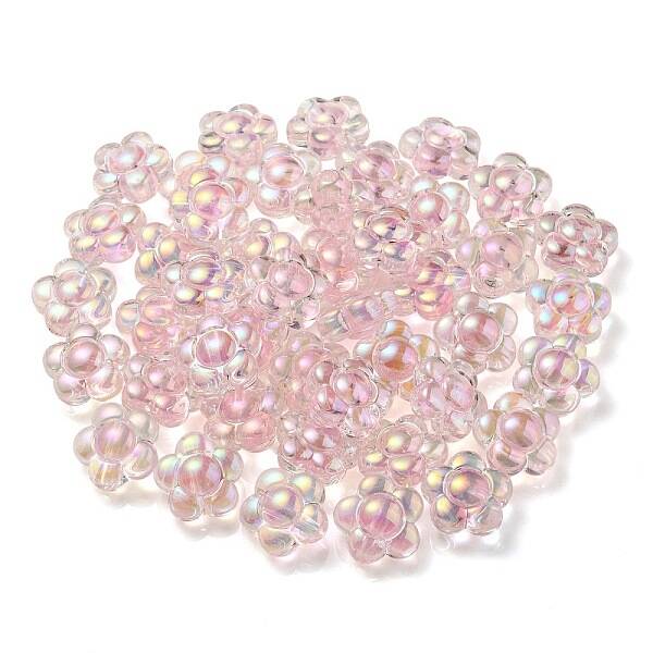 UV Plating Rainbow Iridescent Transparent Acrylic Beads