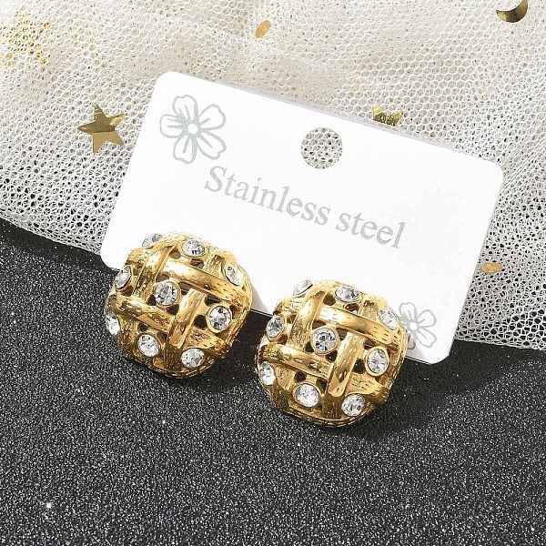 304 Stainless Steel Oval Stud Earrings