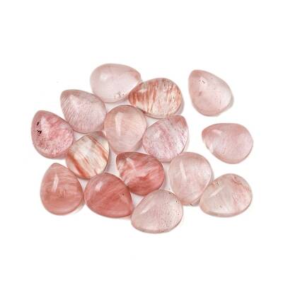 Cherry Quartz Glass Cabochons