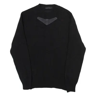 FRANKIE MORELLO Fighter Jet Womens Jumper Black Tight Knit S