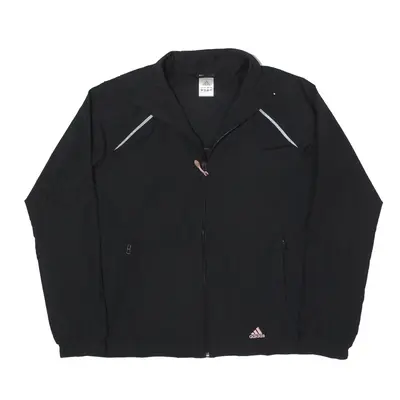 ADIDAS Windbreaker Jacket Black Womens UK 18