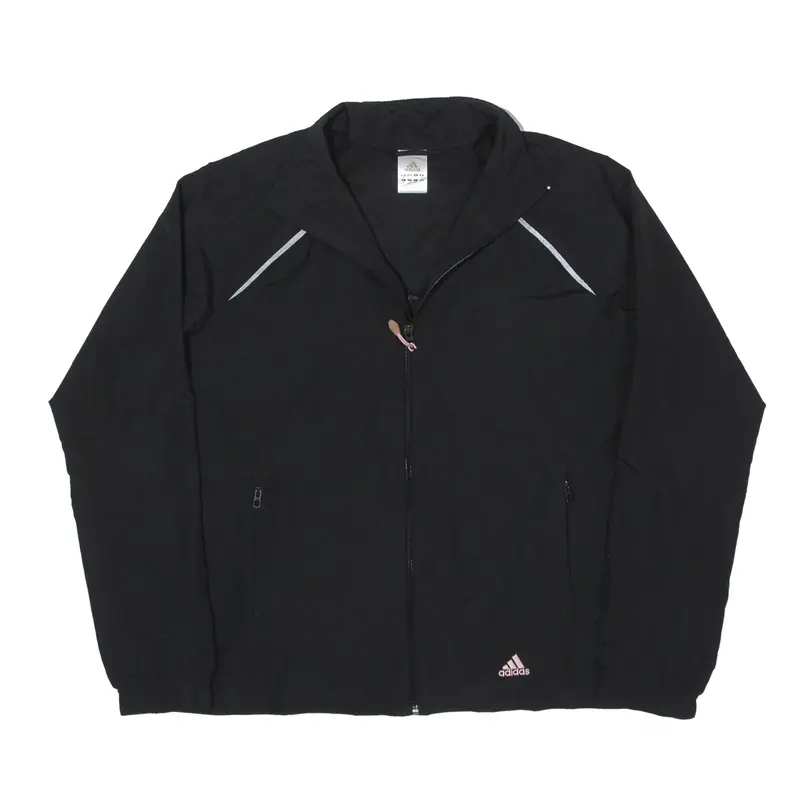 ADIDAS Windbreaker Jacket Black Womens UK 18