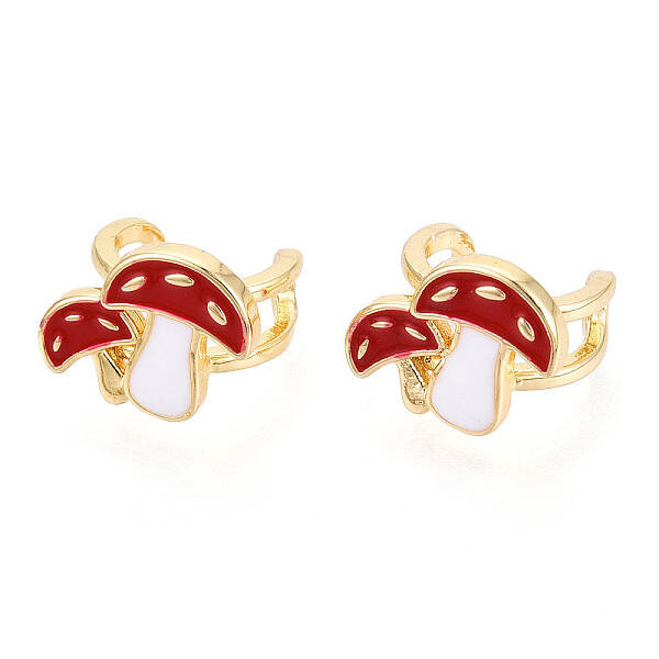 Brass Enamel Cuff Earrings