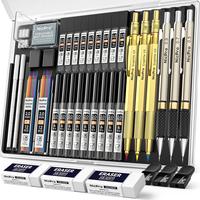 Nicpro 6 Pack Art Mechanical Pencil Set, 3 Pack Metal Drafting Pencil 0.5 mm & 0.7 mm & 0.9 mm & 3 Pack 2mm Lead Holder (6B 4...