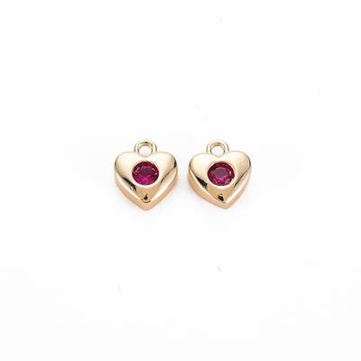 Brass Micro Pave Cubic Zirconia Charms