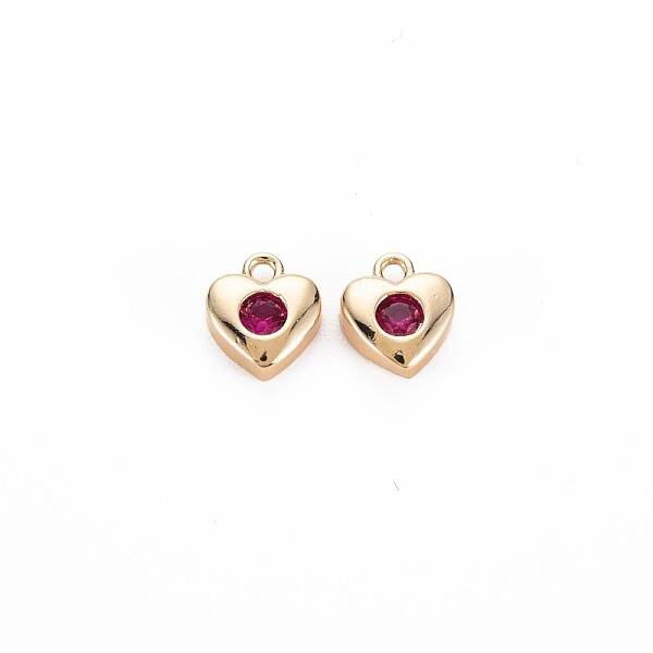Brass Micro Pave Cubic Zirconia Charms