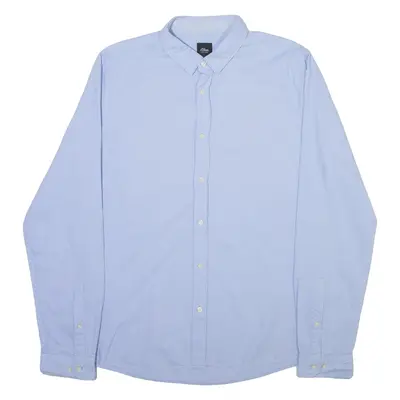 S.OLIVER Slim Fit Mens Plain Shirt Blue Long Sleeve L