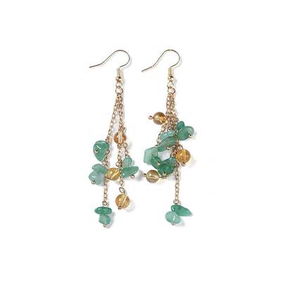 Golden Plated Brass Dangle Earrings