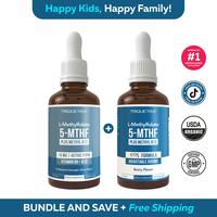 Triquetra Health Happy Family Bundle L-Methyl Folate 15mg & B12 Cofactor + Kids L-Methyl Folate | Organic Liquid Active Form ...