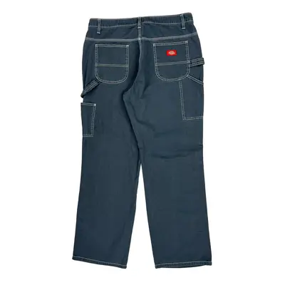 Dickies Contrast Stitch Carpenter Trousers - 36? Waist Blue Cotton