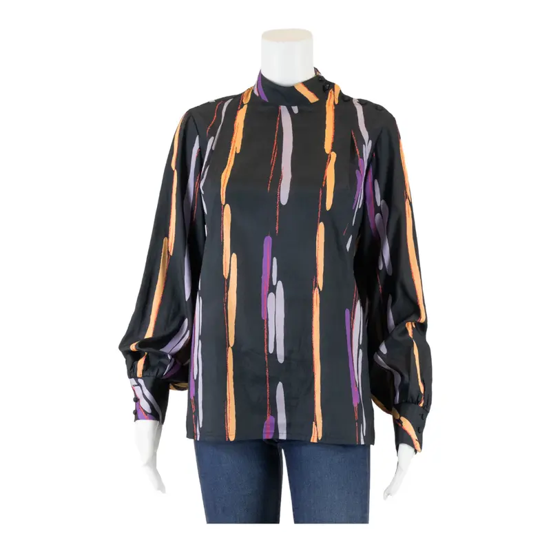 FLASER Black Basic Blouse M