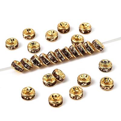 Brass Grade A Rhinestone Spacer Beads