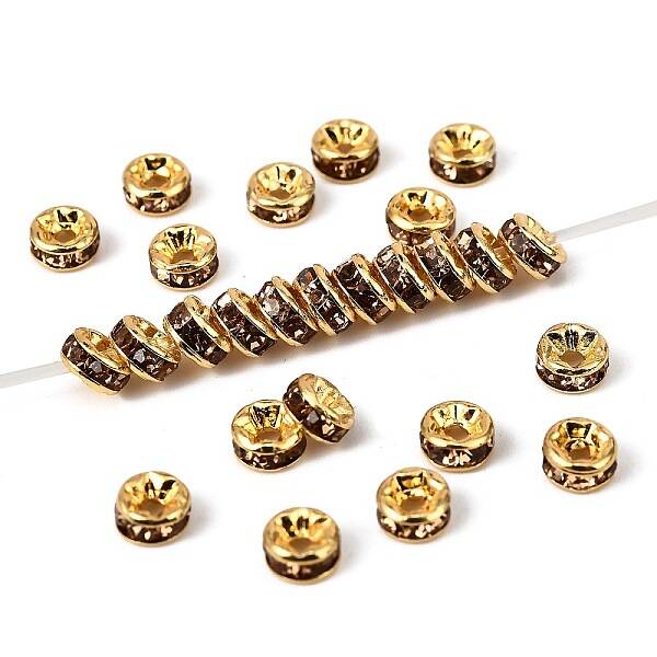 Brass Grade A Rhinestone Spacer Beads