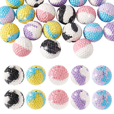 20Pcs 5 Colors Polymer Clay Rhinestone Beads
