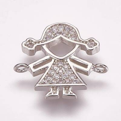 Brass Micro Pave Cubic Zirconia Links