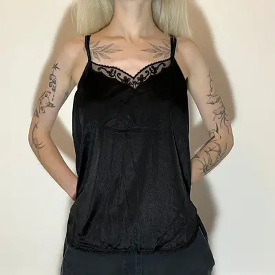 Monica Cami Top - Medium Black Polyester