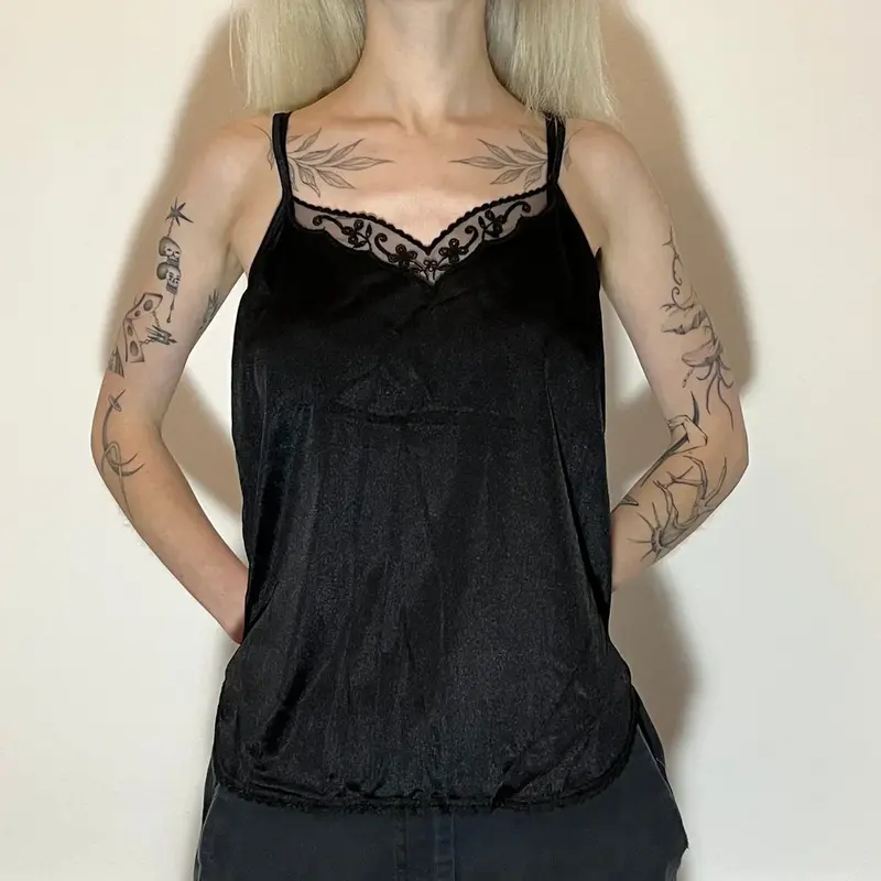 Monica Cami Top - Medium Black Polyester