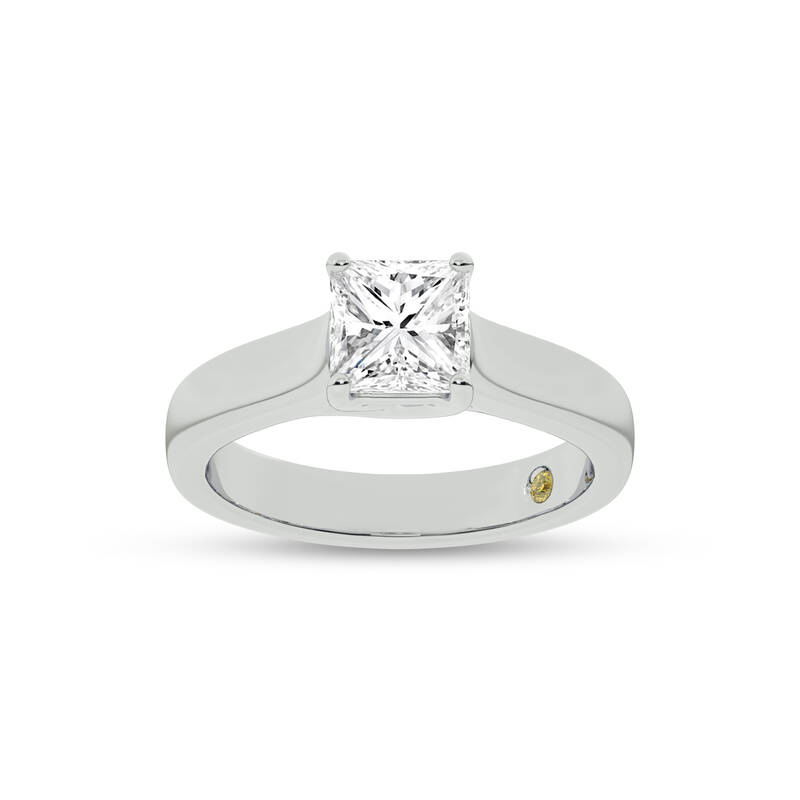Bold Cross Prong Princess Cut Lab Grown Diamond Solitaire Ring | 10K White Gold 1 1/2 CT. TW.