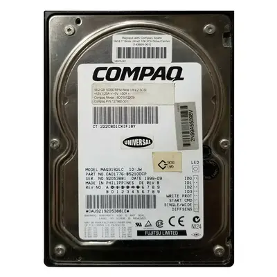 143920-001-1 HP 18GB 10000RPM Ultra2 Wide SCSI 3.5-Inch 1MB Cache Hot Swap Hard Drive
