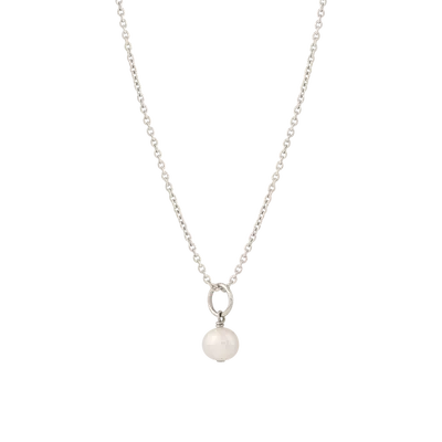 Paloma Pearl Necklace Silver | Size: 6 mm Pearl Charm + 16 in. Chain