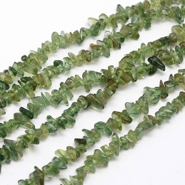 Chips Natural Green Apatite Beads Strands