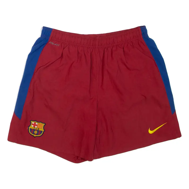 NIKE Dri-fit FC Barcelona Mens Sports Shorts Red S W28