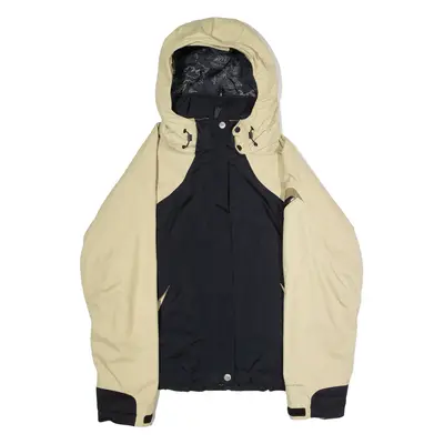 COLUMBIA Womens Ski Jacket Black Nylon Hooded Colourblock XL