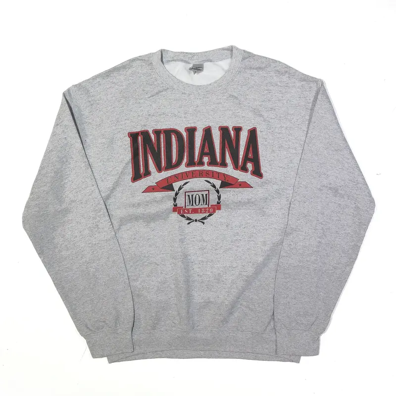 GILDAN Indiana University Mom Sweatshirt Grey Womens M
