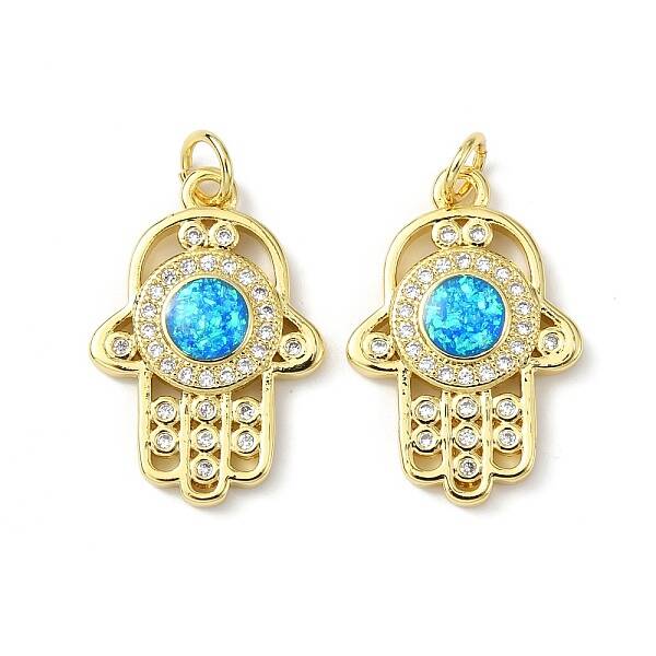 Brass Micro Pave Cubic Zirconia Pendants