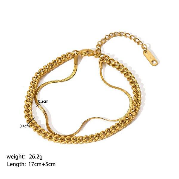 Simple Stainless Steel Chain Multi-strand Bracelets for Summer Beach