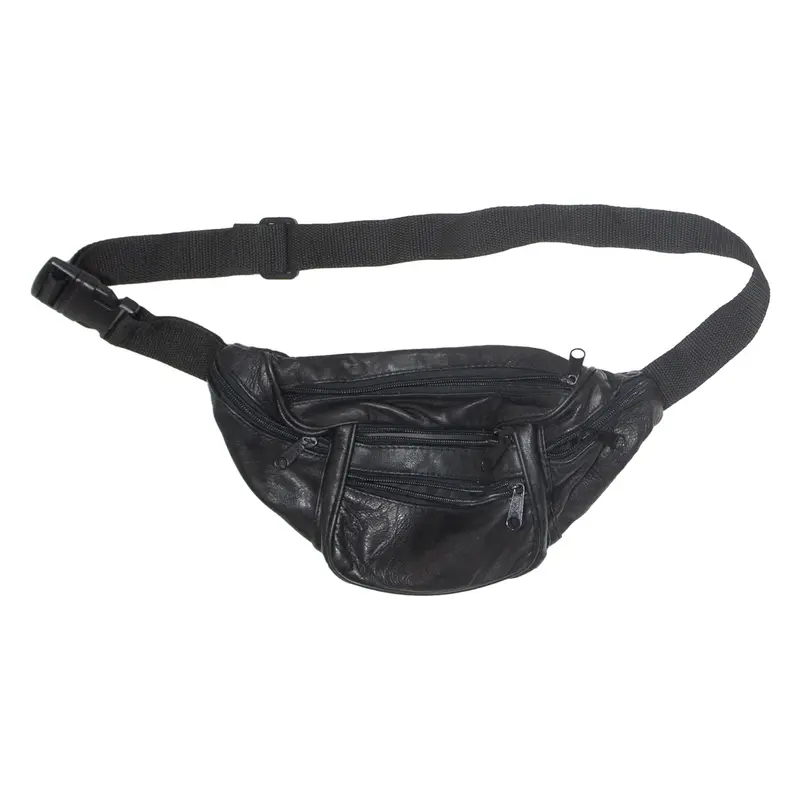 Mens Bum Bag Black Leather