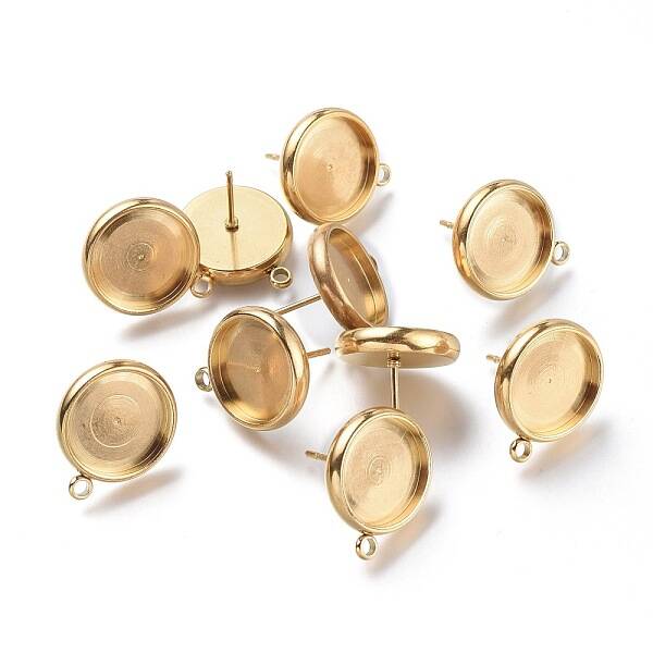 Ion Plating(IP) 304 Stainless Steel Stud Earring Settings