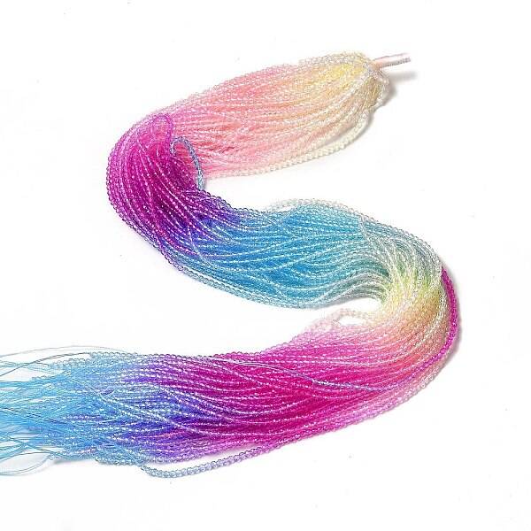 Transparent Gradient Color Glass Beads Strands