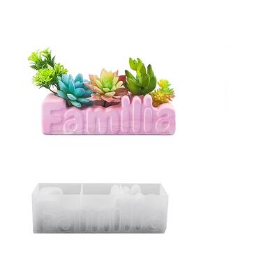 Word Familia Flower Pot DIY Silicone Molds