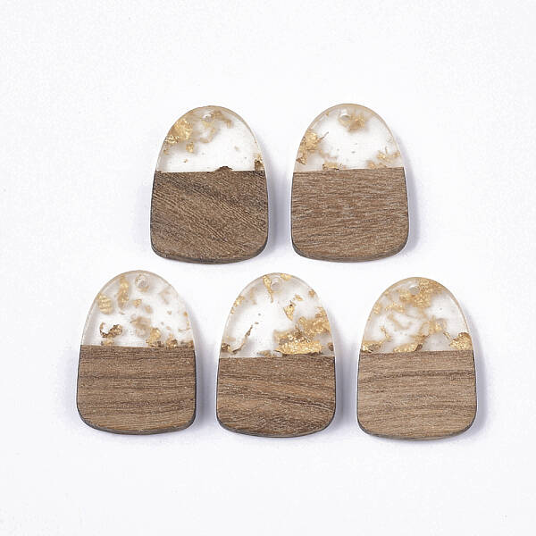 Transparent Resin & Walnut Wood Pendants