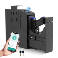 Mutak Biometric Pistol Safe with App Control – Quick Access Handgun Safe with Fingerprint, PIN Code, Key & App for Home, Ni...