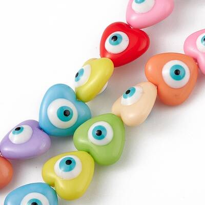 Evil Eye Resin Beads Strands